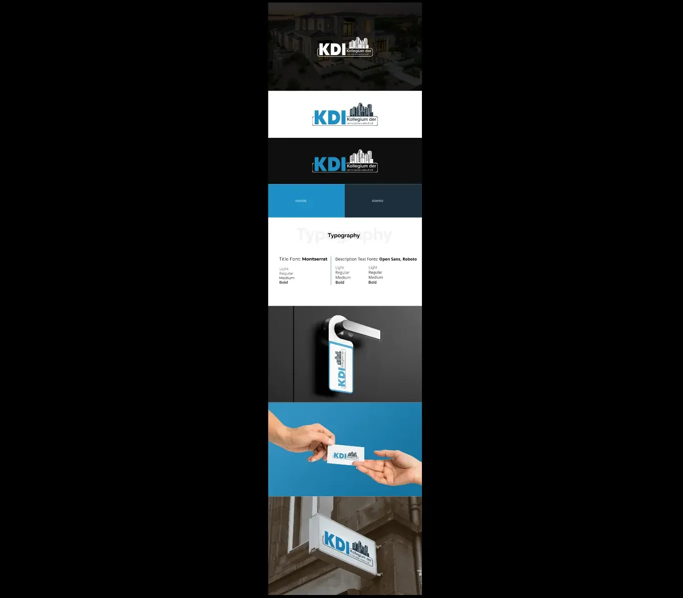 Bildausschnitt zeigt das neu entstandene Branding mit Logo und Farben für das Kollegium der Immobilienwirtschaft