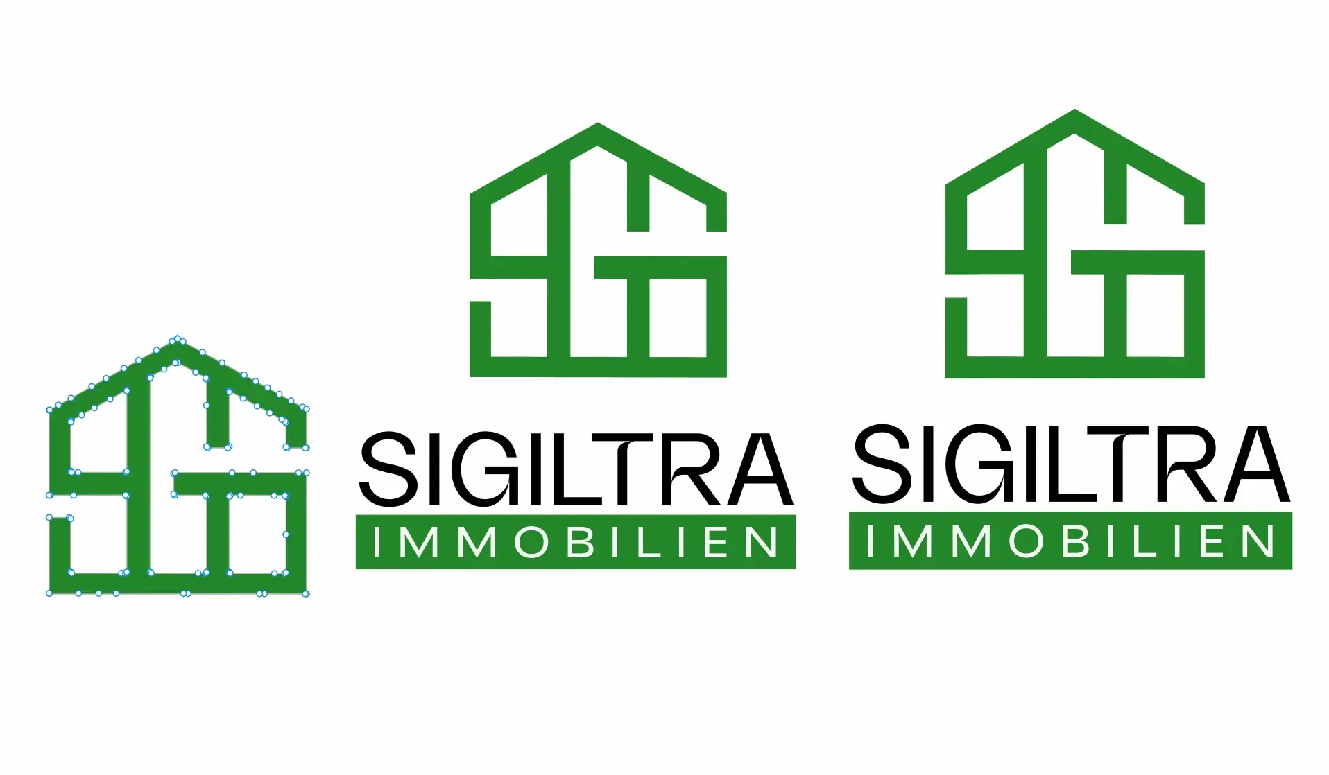 Figma Ausschnitt zeigt den Designprozess des neuen Logos von Sigiltra Immobilien