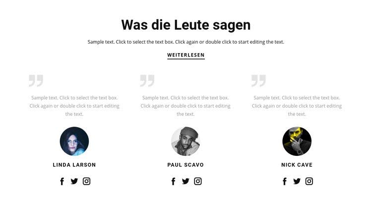 Ein Beispielbild für Testimonials auf einer Website zur besseren Vertrauensbindung